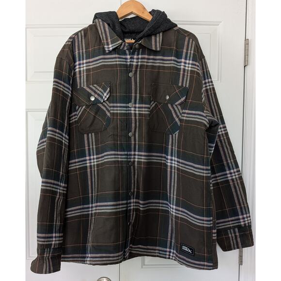 Eddie Bauer Plaid Hooded Shirt Jacket NEW! - Picture 1 of 11